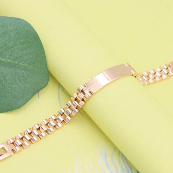 "Elegant Rose Gold Bracelet in Polished Link Design, XPBL1139 - Picture 3 of 12